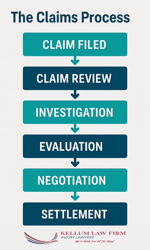 Flood damage insurance claims process infographic