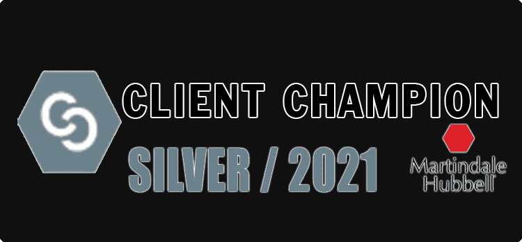 Martindale Hubell - Client Champion Silver Award in 2021
